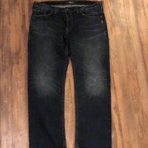 Silver Jeans Eddie 38x32 Dark Wash relaxed fit